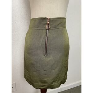 Sandro Paris Mini Skirt Metallic Zip Front Erman